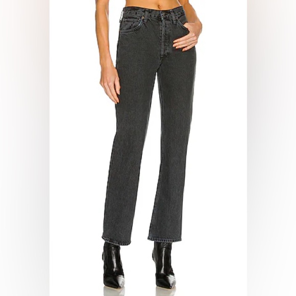 NWT AGOLDE Relaxed Boot Mid Rise Jeans in Percolate (Faded Black), size 23